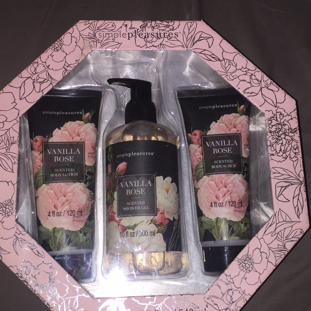 This includes body lotion shower gel and body scrb